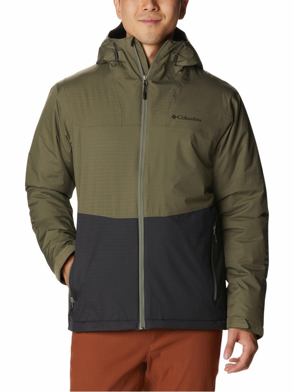 Columbia is Men’s Point Park Insulated Olive Green and Black Hooded Jacket